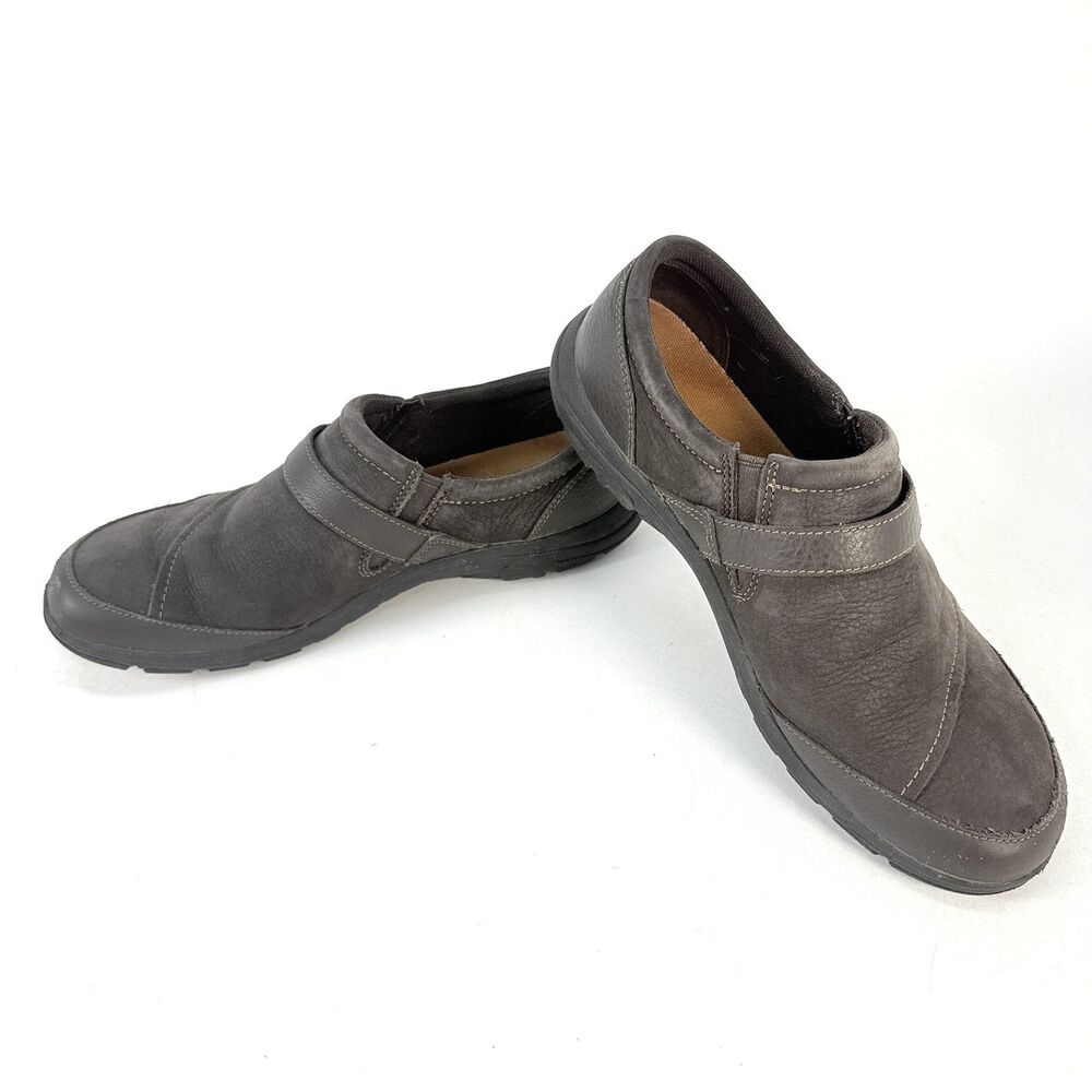 Merrell Dassie Buckle Shoes Womens Size 9.5 Dark Brown Leather Clogs Loafers